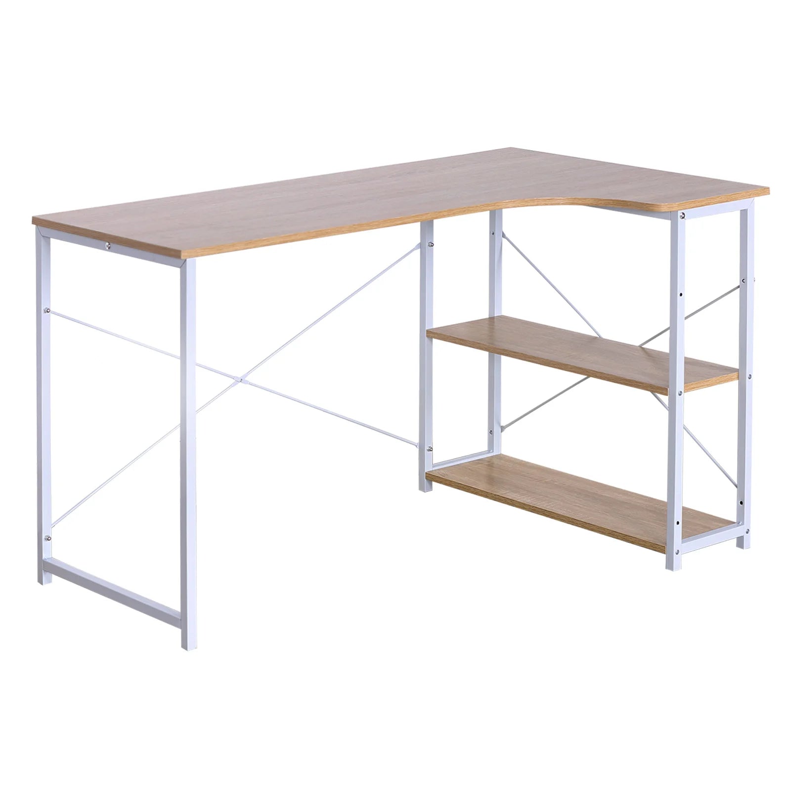 Bureau d’ordinateur en forme L – Table PC pour bureau à domicile et espace d’étude – 120 × 74 × 71,5 cm